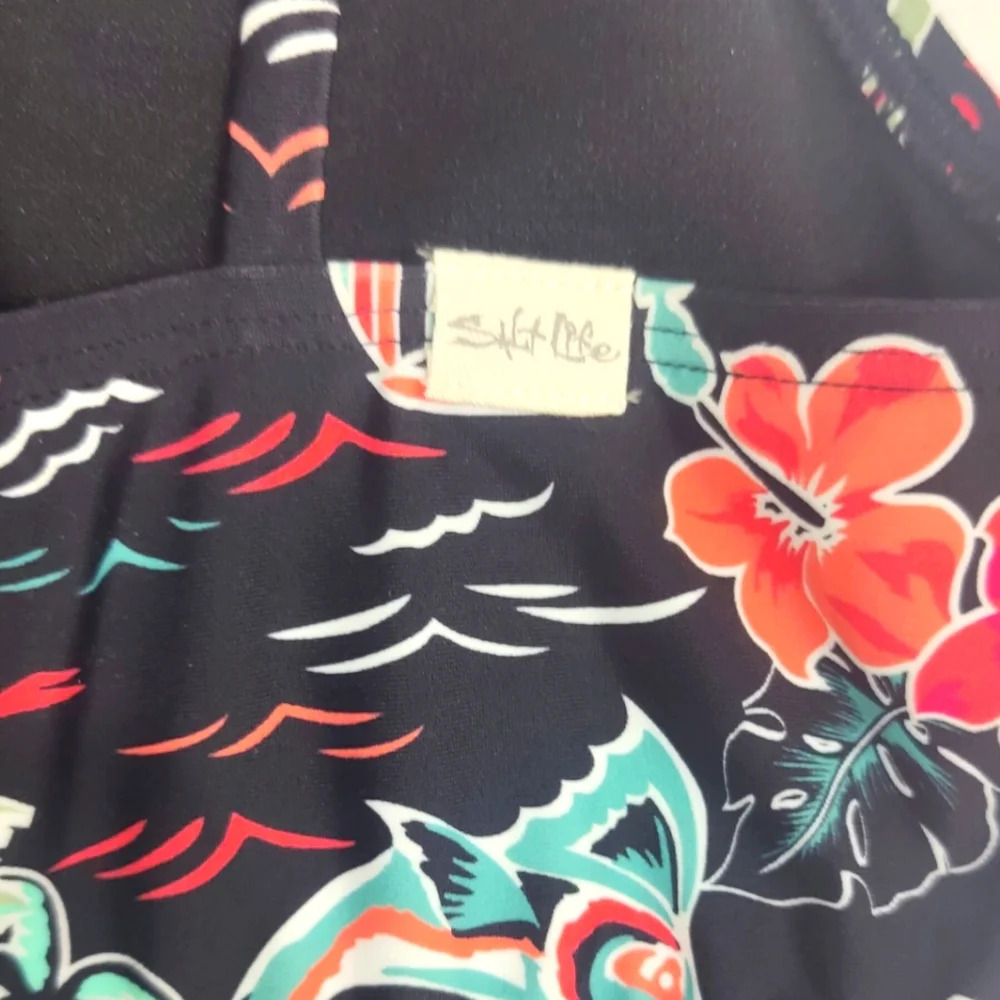 Salt Life Ocean Drift Youth One Piece Swimsuit Size Y10 Color Black‎